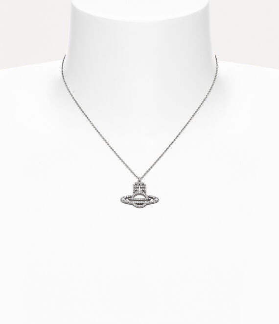 Vivienne Westwood Trudy pendant in PLATINUM/WHITE CZ